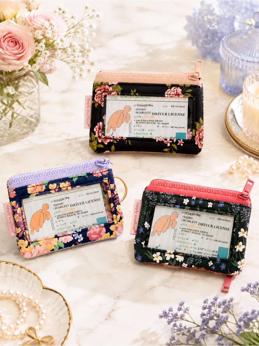 Simply Southern Floral Keychain ID Wallet | Choose Your Style
